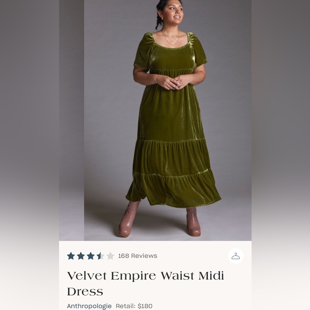 Pilcro Anthropologie Velvet NWOT tiered maxi dress